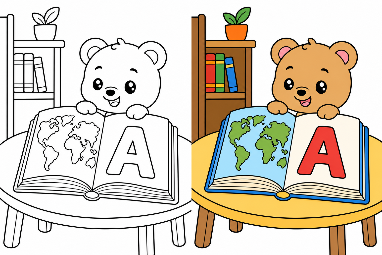 Open map book revealing a giant letter A on its pages.