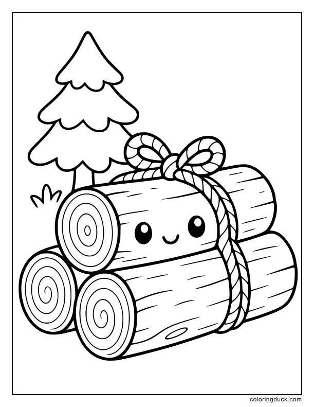 Small stack of wooden logs tied with a rope.