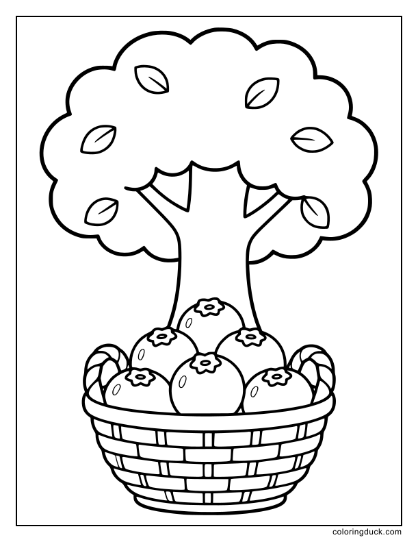 Woven basket holding fresh round berries.