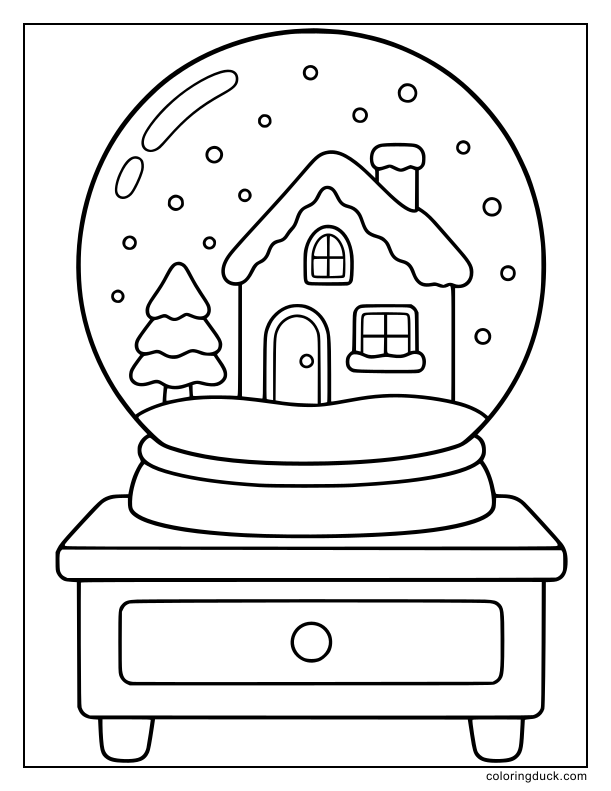 Glass dome enclosing a tiny snowy house.