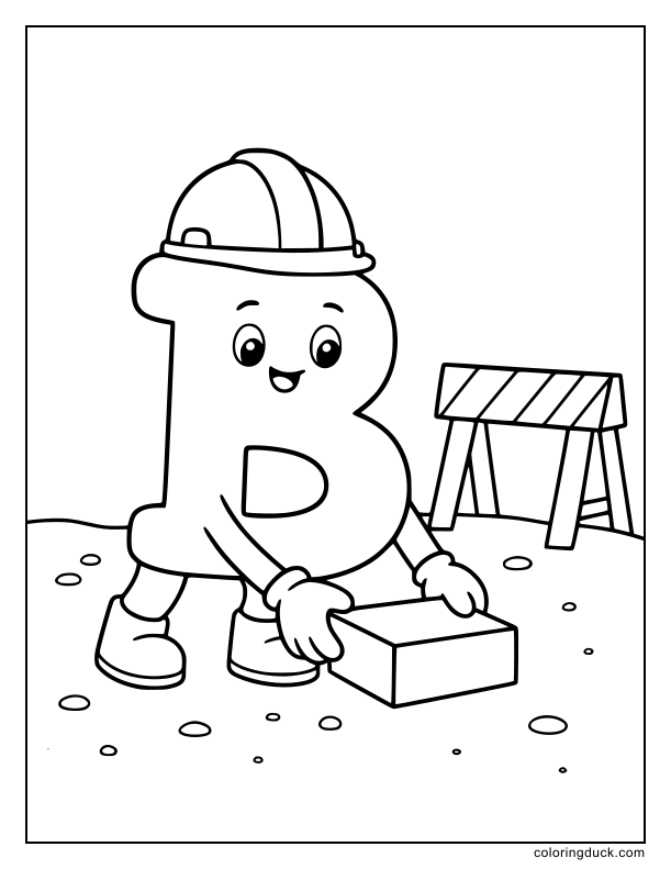 Rectangular building block being pushed into place by a sturdy text character.