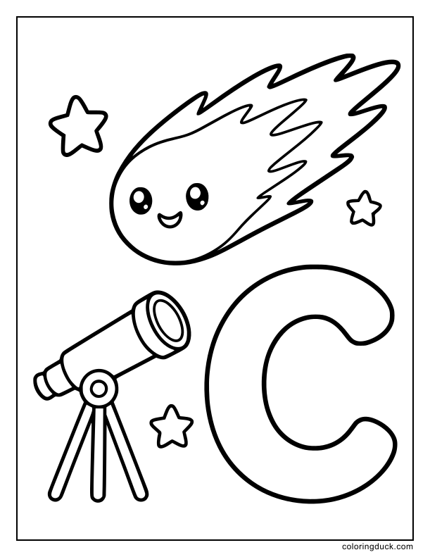 Cosmic comet zooming across the dark sky above a magical lens.