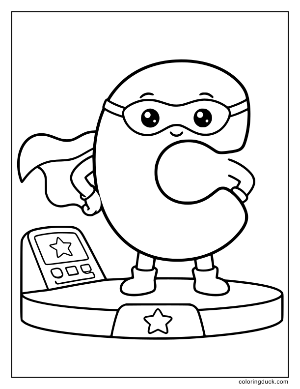 Brave superhero cape blowing in the wind on a giant uppercase letter C.