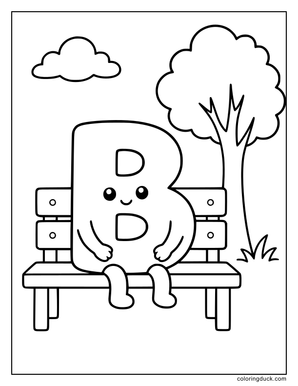 Character resting comfortably on a slatted outdoor seat.