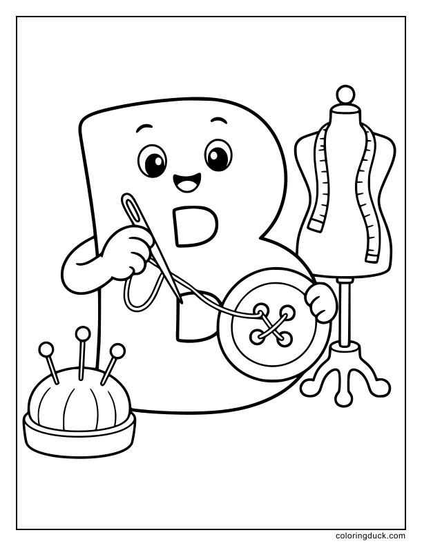 Large circular fastener with four holes resting by a crafty alphabet shape.