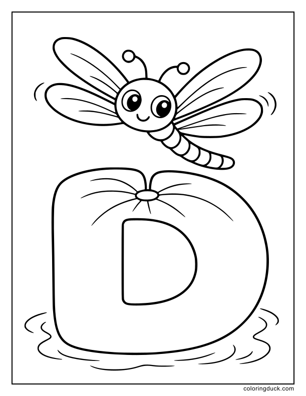 Beautiful dragonfly resting gently on a huge floating leaf shaped like a D.