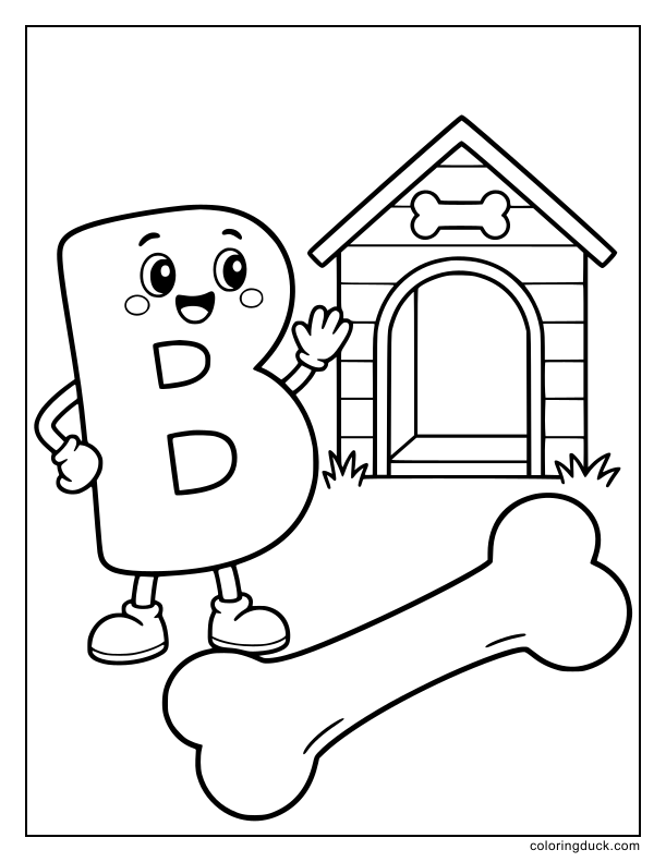 Large cartoonish dog treat placed right below a rounded text symbol.