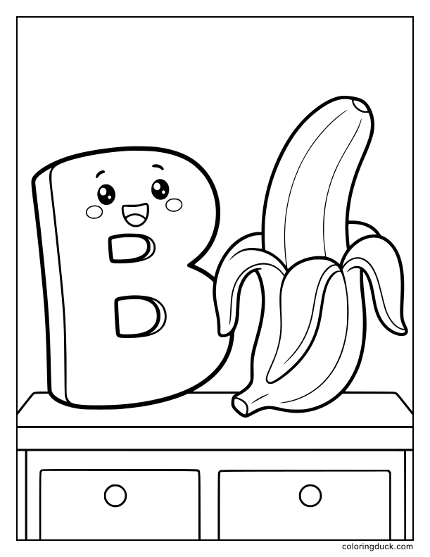 Fruit with partially opened skin placed right beside a chunky text character.