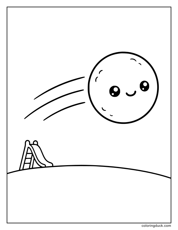 Perfectly round snowball flying through the crisp air.