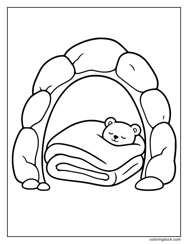 Cozy blanket tucked inside a quiet rocky den.
