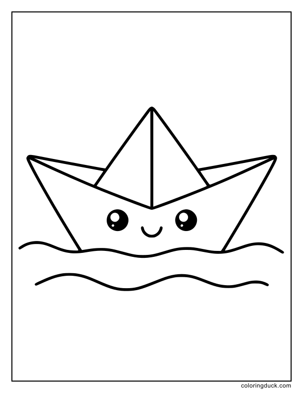 Floating gently down a stream, a folded paper boat glides along.